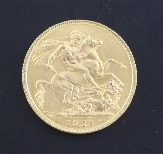 A George V gold sovereign 1925, London mint, NEF